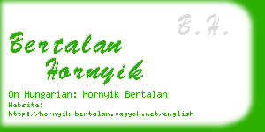 bertalan hornyik business card